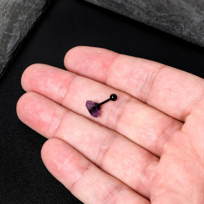 16G 1/4 Purple Amethyst Black Claw Obelisk Cartilage Earring