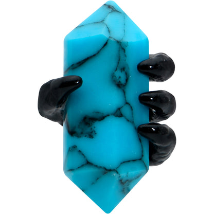 16G 1/4 Blue Turquoise Black Claw Obelisk Cartilage Earring