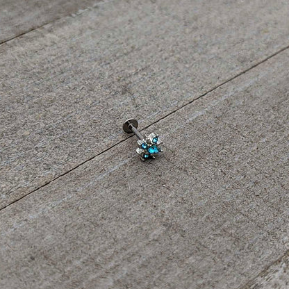 16G 5/16 Blue Gem Stylish Snowflake Labret Monroe Tragus