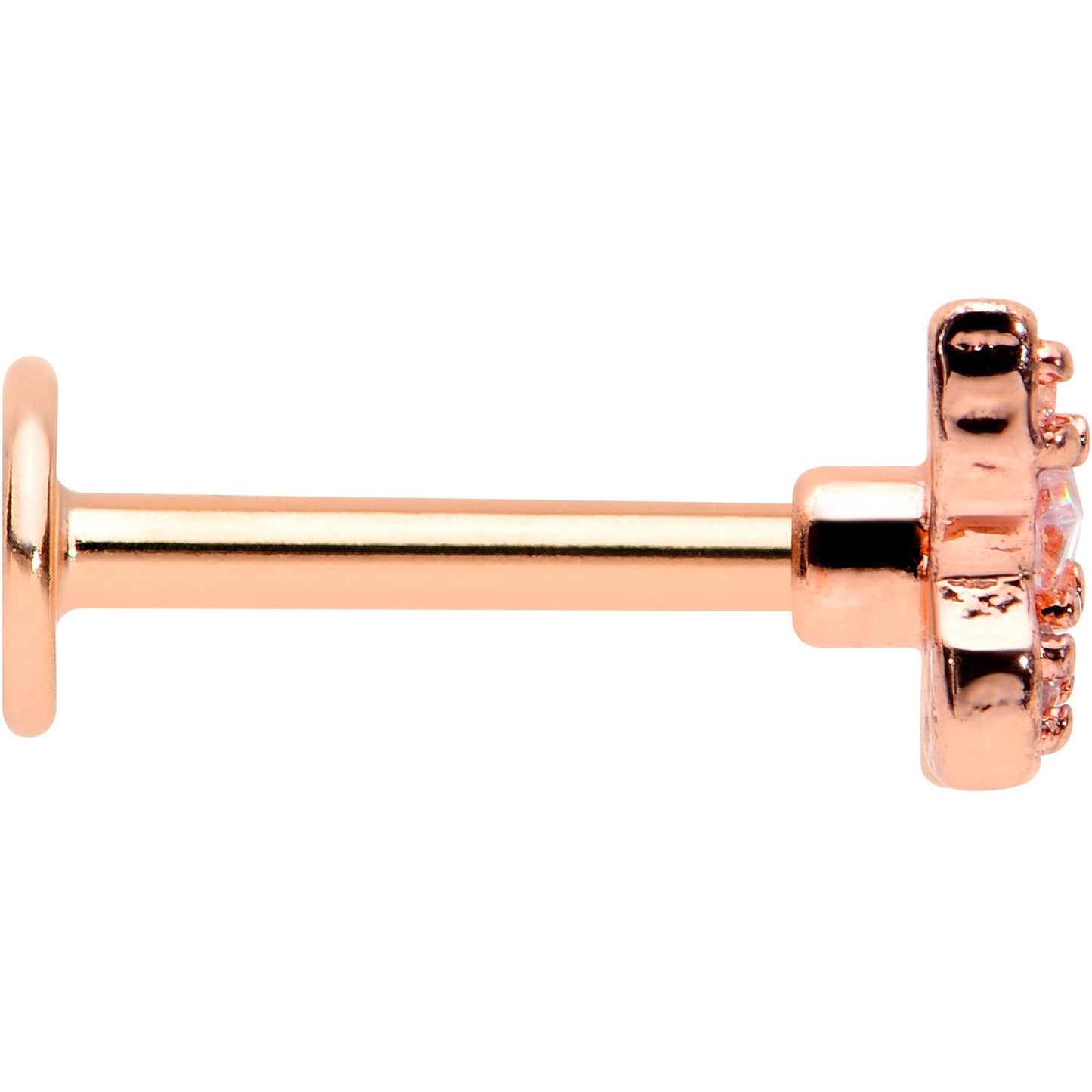 16G 5/16 Clear Gem Rose Gold Tone Opulent Butterfly Labret Tragus