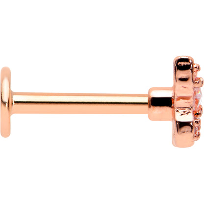 16G 5/16 Clear Gem Rose Gold Tone Opulent Butterfly Labret Tragus