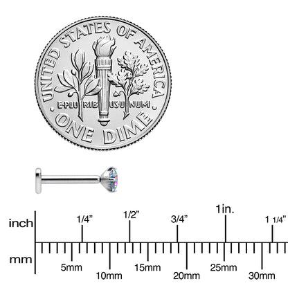 16G 5/16 Vitrail CZ ASTM F-136 Implant Grade Titanium Threadless Heart End Labret
