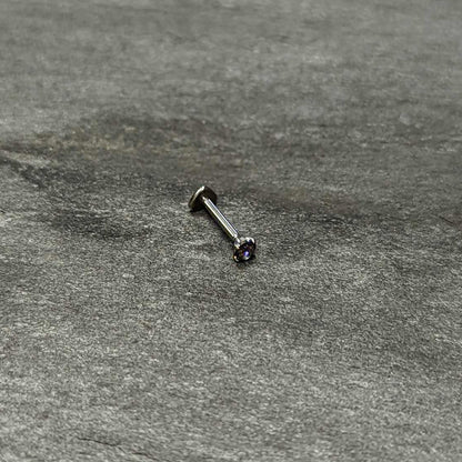 16G 5/16 Vitrail CZ ASTM F-136 Implant Grade Titanium Threadless Heart End Labret