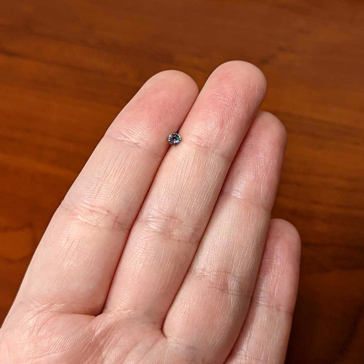 16G 5/16 Vitrail CZ ASTM F-136 Implant Grade Titanium Threadless Heart End Labret