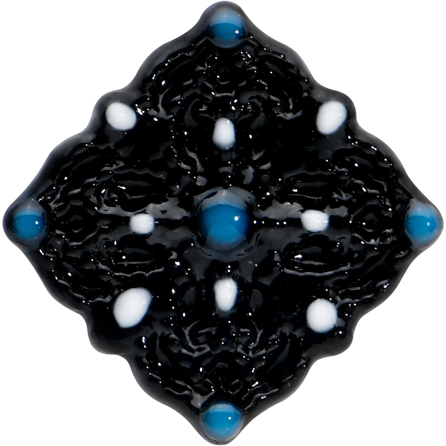 20G 1/4 Black Lacy Rhombus Nose Bone