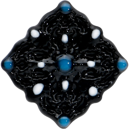 20G 1/4 Black Lacy Rhombus Nose Bone