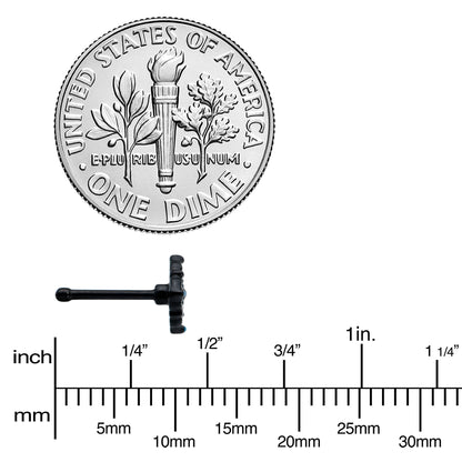 20G 1/4 Black Lacy Rhombus Nose Bone