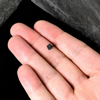 20G 1/4 Black Lacy Rhombus Nose Bone