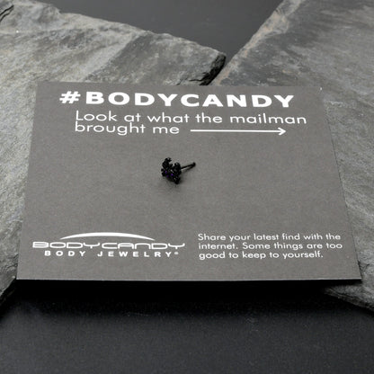 20G 1/4 Purple Gem Black Chic Crab Nose Bone