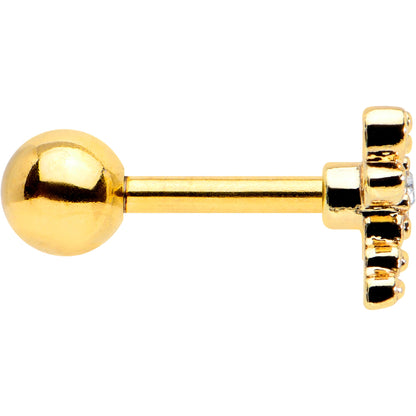 16G 1/4 Clear Gem Gold Tone Flying Dragonfly Cartilage Earring