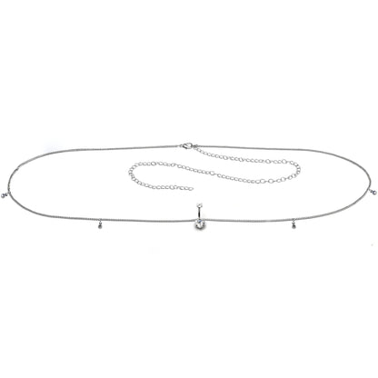 Clear Gem Double Heart Double Mount Belly Ring Belly Chain