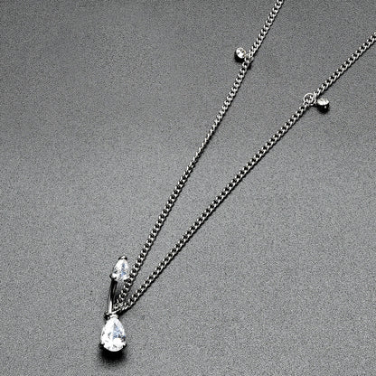 Clear Gem Double Drop Double Mount Belly Ring Belly Chain