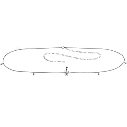 Clear Gem Rococo Butterfly Dangle Belly Ring Belly Chain