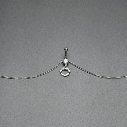 Clear Gem Wreath of Glam Dangle Belly Ring Belly Chain
