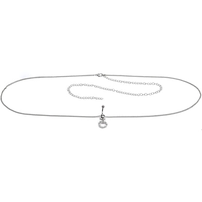 Clear Gem Wreath of Glam Dangle Belly Ring Belly Chain