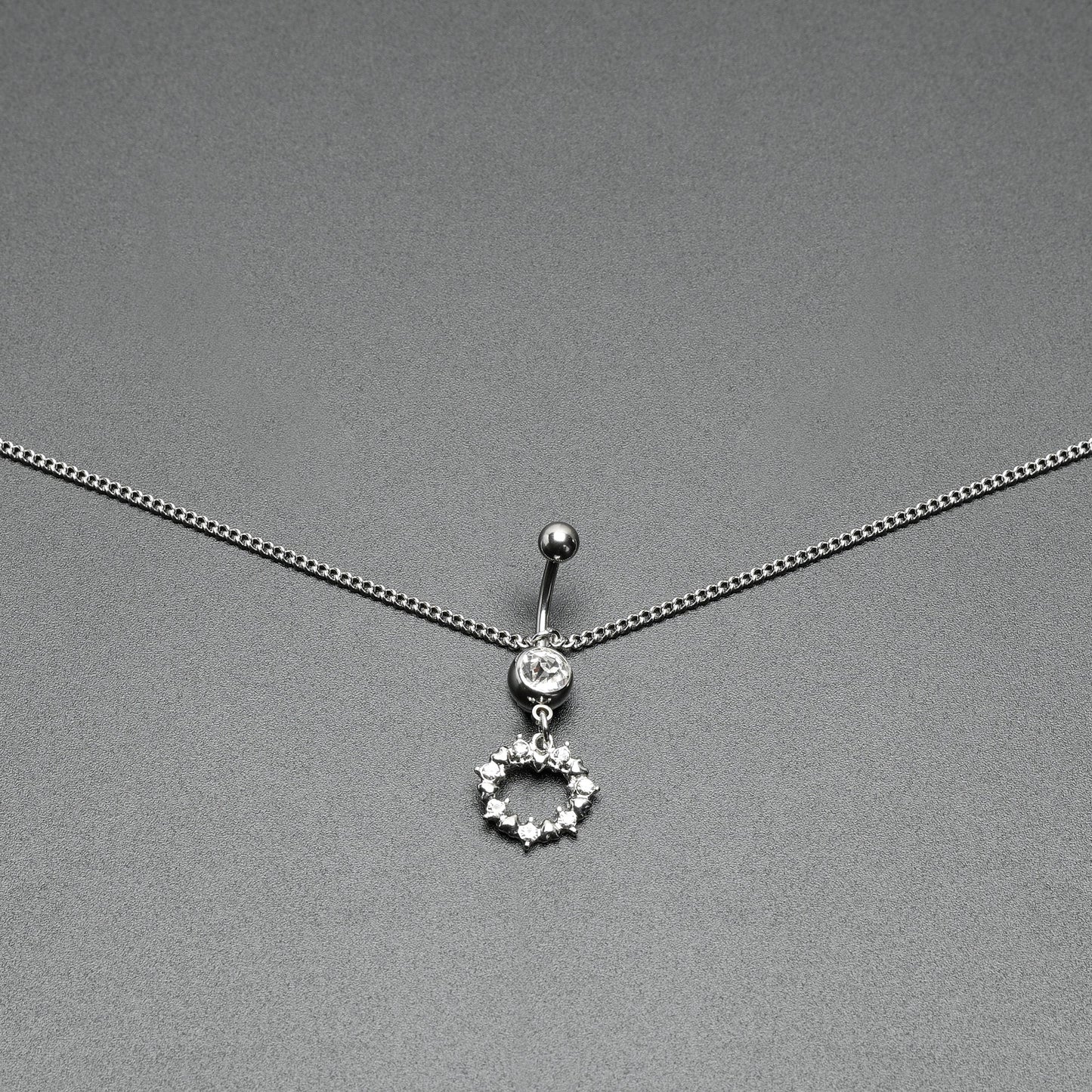 Clear Gem Wreath of Glam Dangle Belly Ring Belly Chain