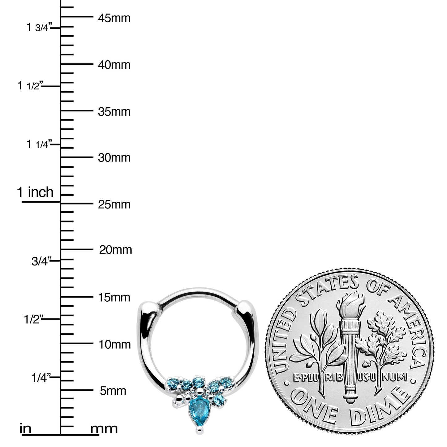 16G 5/16 Blue Gem Bee Glamour Cartilage Clicker