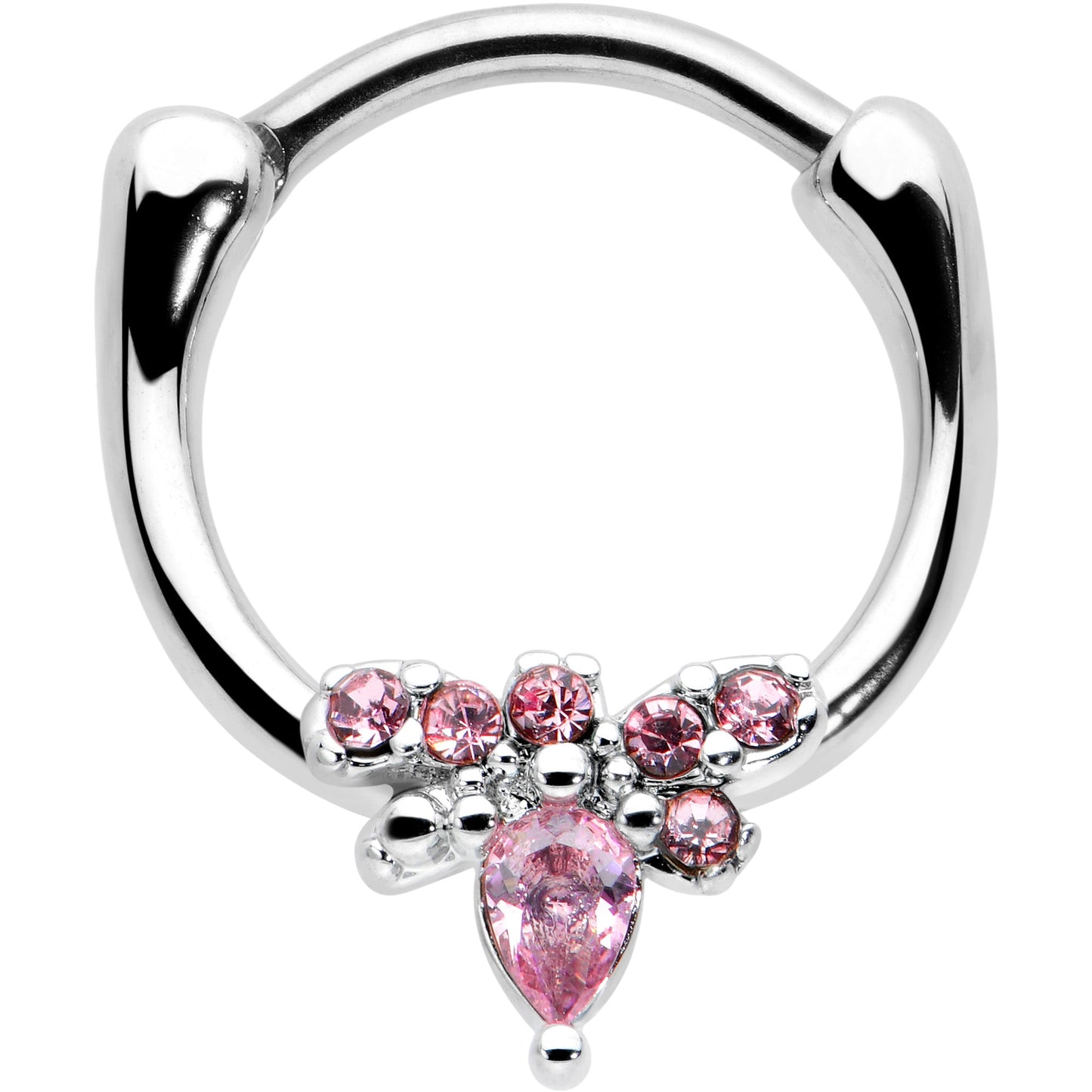16G 5/16 Pink Gem Bee Glamour Cartilage Clicker