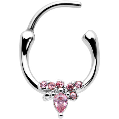 16G 5/16 Pink Gem Bee Glamour Cartilage Clicker