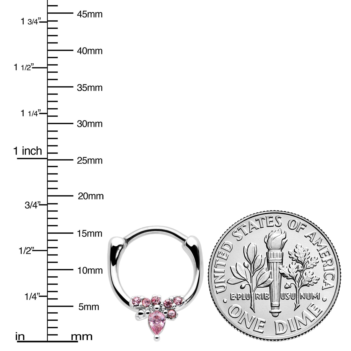 16G 5/16 Pink Gem Bee Glamour Cartilage Clicker