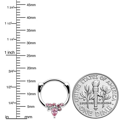 16G 5/16 Pink Gem Bee Glamour Cartilage Clicker