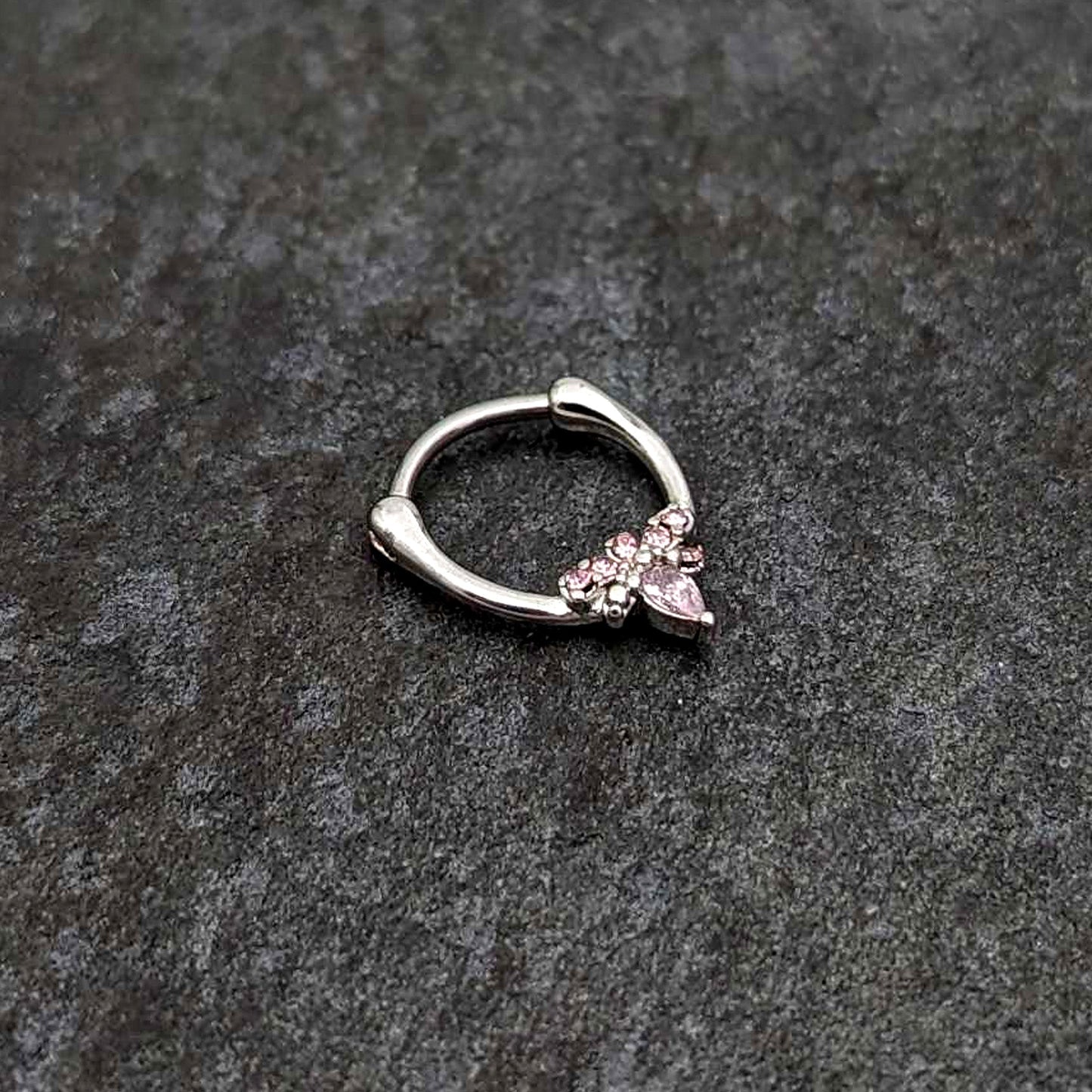 16G 5/16 Pink Gem Bee Glamour Cartilage Clicker