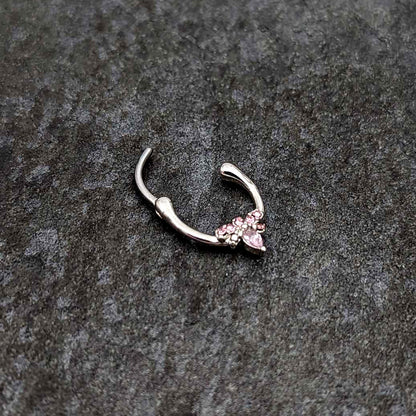 16G 5/16 Pink Gem Bee Glamour Cartilage Clicker