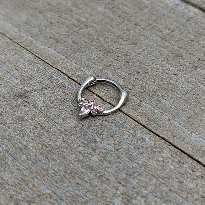 16G 5/16 Pink Gem Bee Glamour Cartilage Clicker