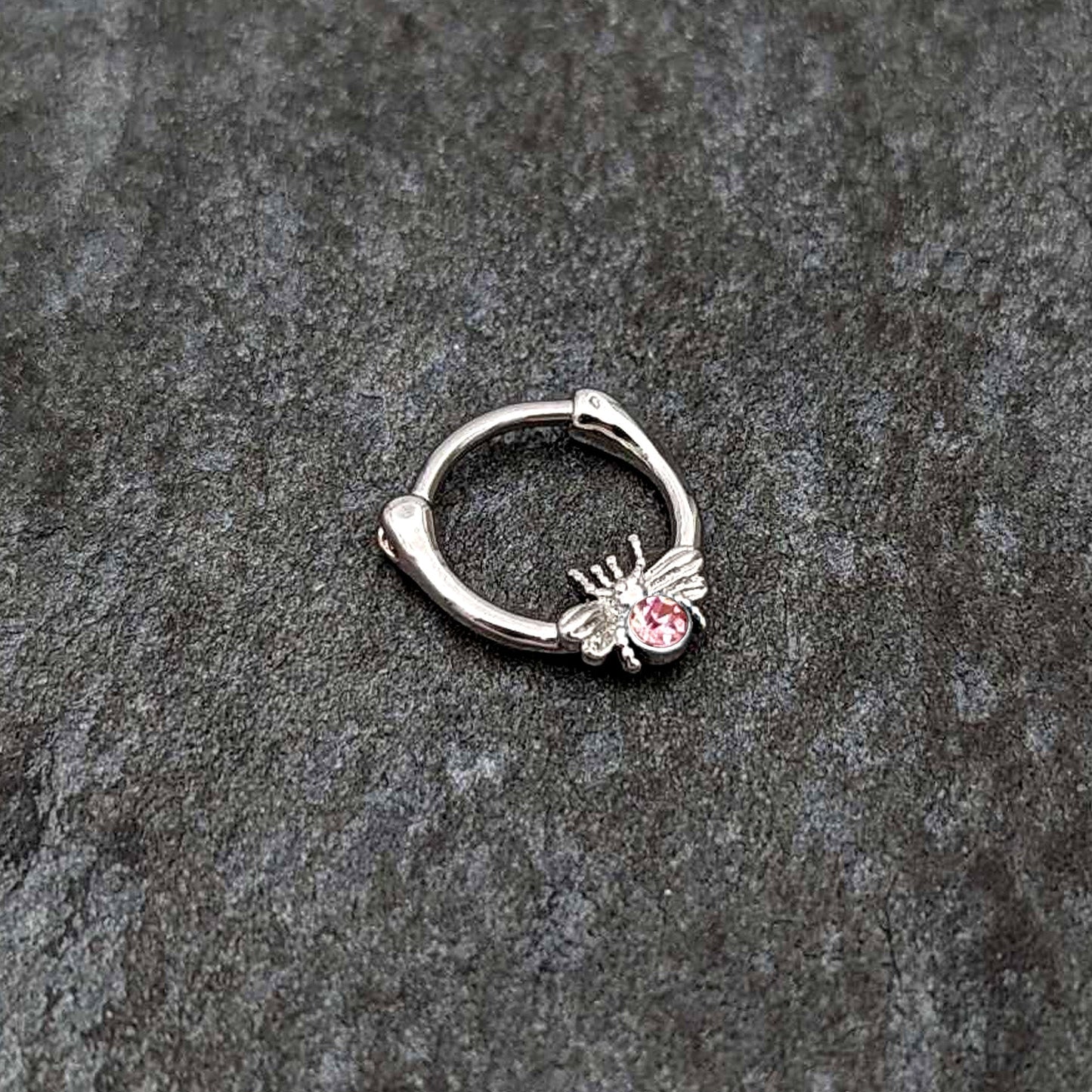 16G 5/16 Pink Gem Ultra Fly Cartilage Clicker