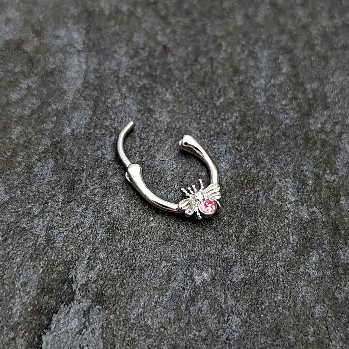 16G 5/16 Pink Gem Ultra Fly Cartilage Clicker