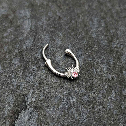 16G 5/16 Pink Gem Ultra Fly Cartilage Clicker