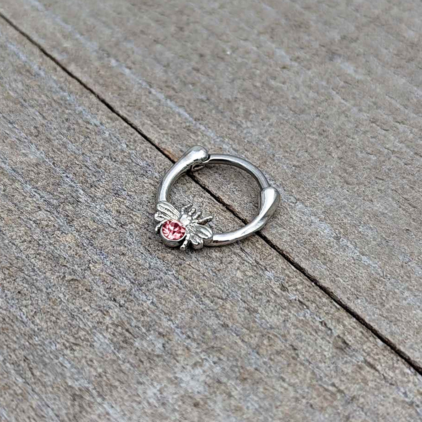 16G 5/16 Pink Gem Ultra Fly Cartilage Clicker