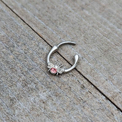 16G 5/16 Pink Gem Ultra Fly Cartilage Clicker