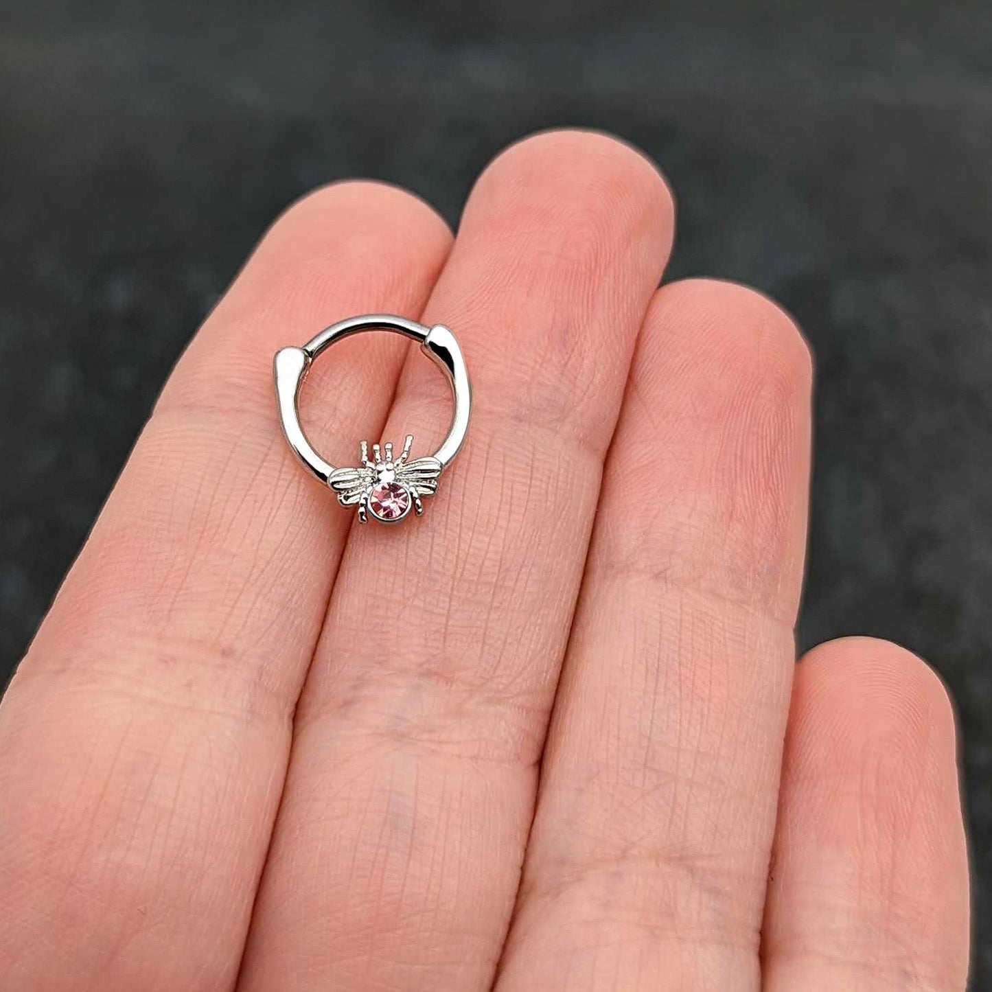 16G 5/16 Pink Gem Ultra Fly Cartilage Clicker