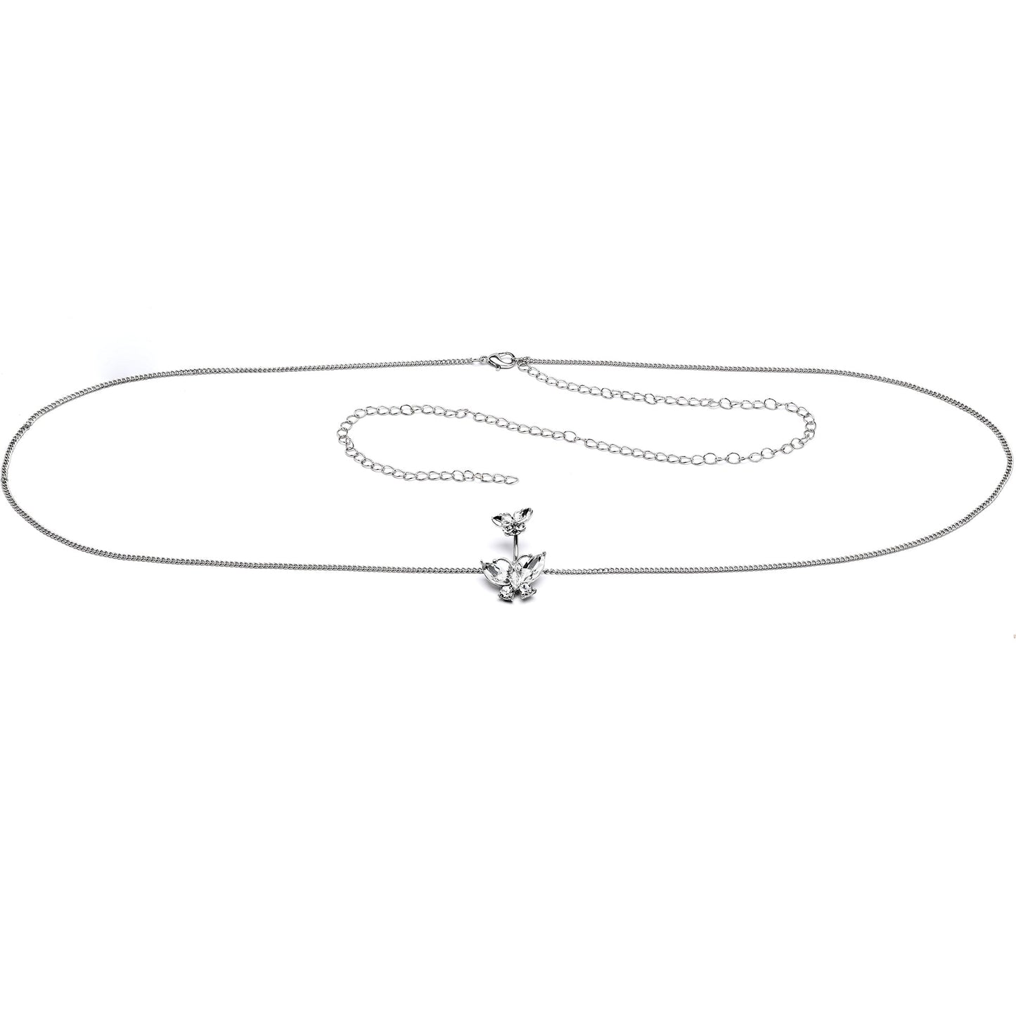 Clear Gem Butterfly Beauties Double Mount Belly Ring Belly Chain