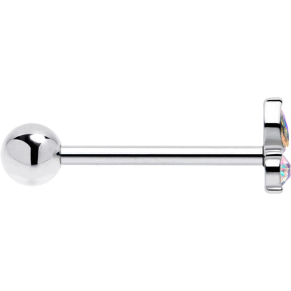 Aurora Gem Fleur de Lis Butterfly Barbell Tongue Ring