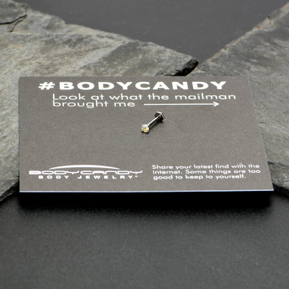 16G 5/16 Aurora CZ Gem ASTM F-136 Implant Grade Titanium Hex End Labret Tragus