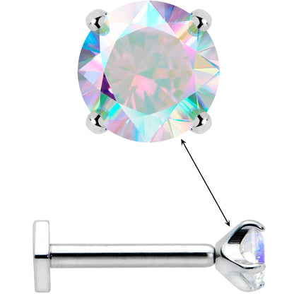 16G 5/16 Aurora CZ Gem ASTM F-136 Implant Grade Titanium Hex End Labret Tragus