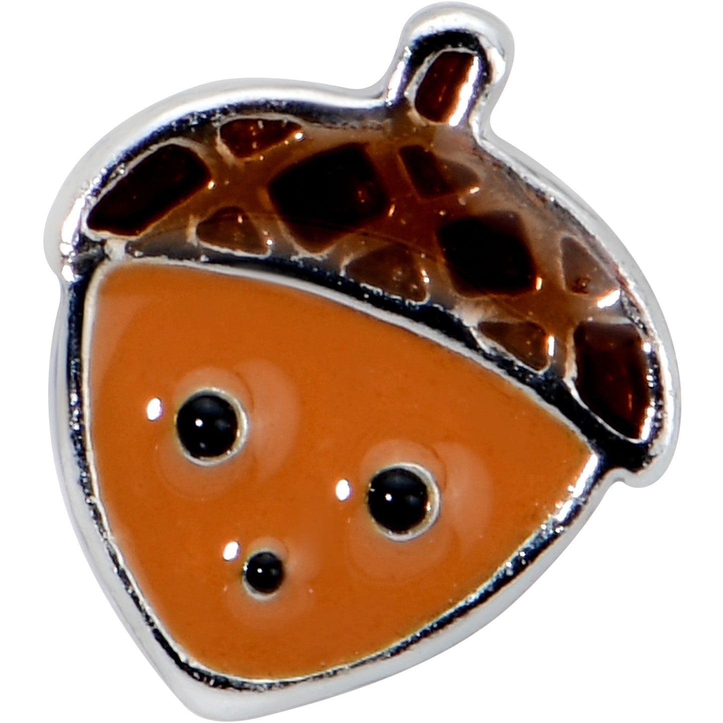 16G 5/16 Acorn Face Brown Autumn Labret Monroe Tragus