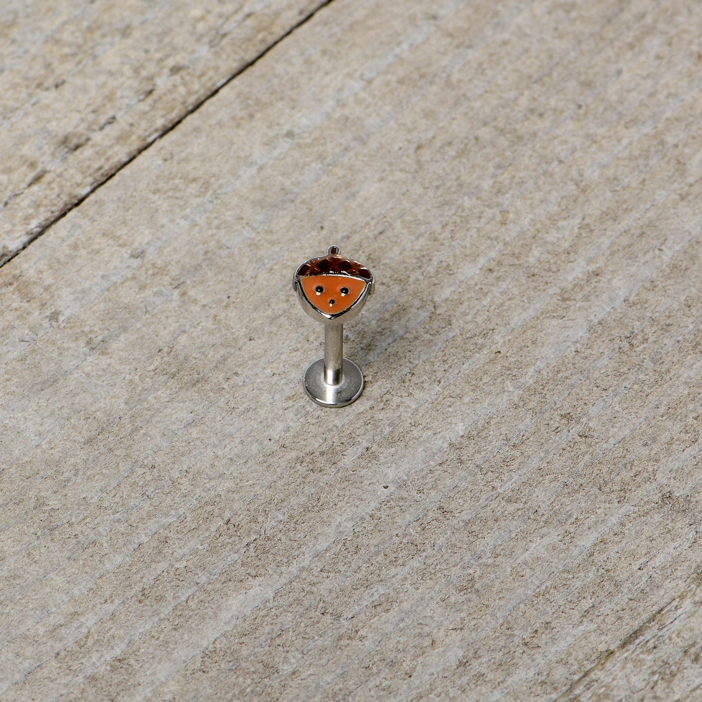 16G 5/16 Acorn Face Brown Autumn Labret Monroe Tragus