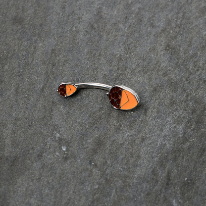 Autumn Acorn Brown Orange Fall Double Mount Belly Ring