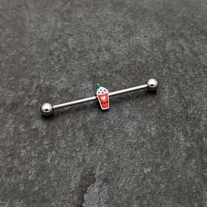 14G Sweet Pumpkin Frappe Thanksgiving Industrial Barbell 38mm