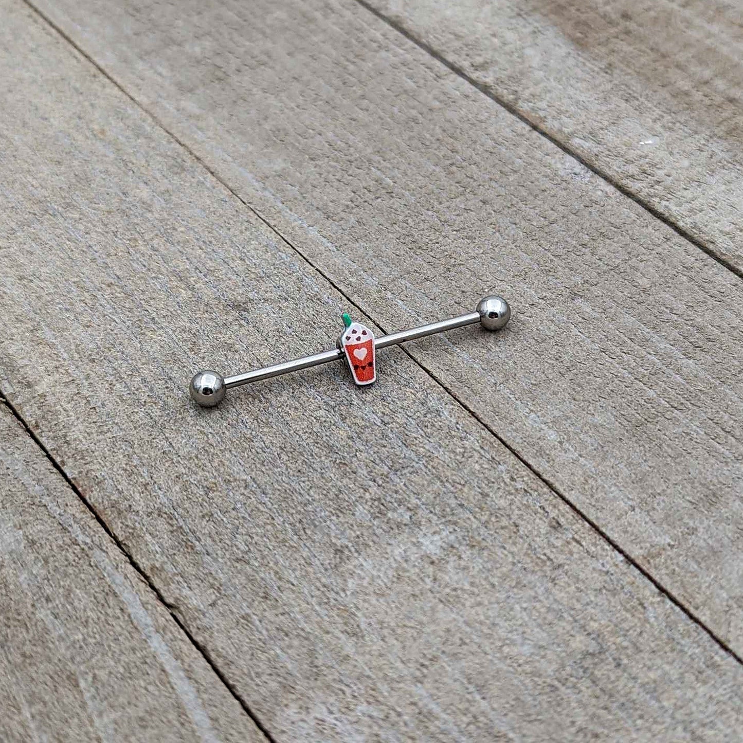 14G Sweet Pumpkin Frappe Thanksgiving Industrial Barbell 38mm