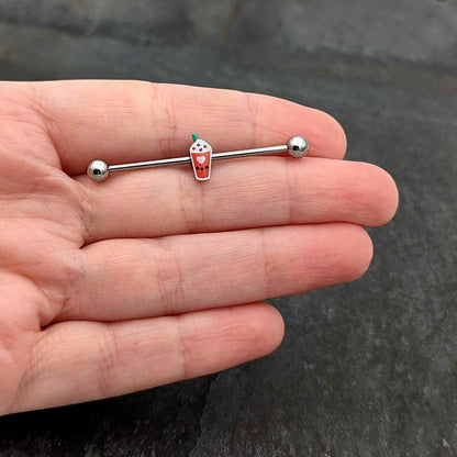 14G Sweet Pumpkin Frappe Thanksgiving Industrial Barbell 38mm