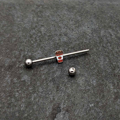 14G Sweet Pumpkin Latte Thanksgiving Industrial Barbell 38mm