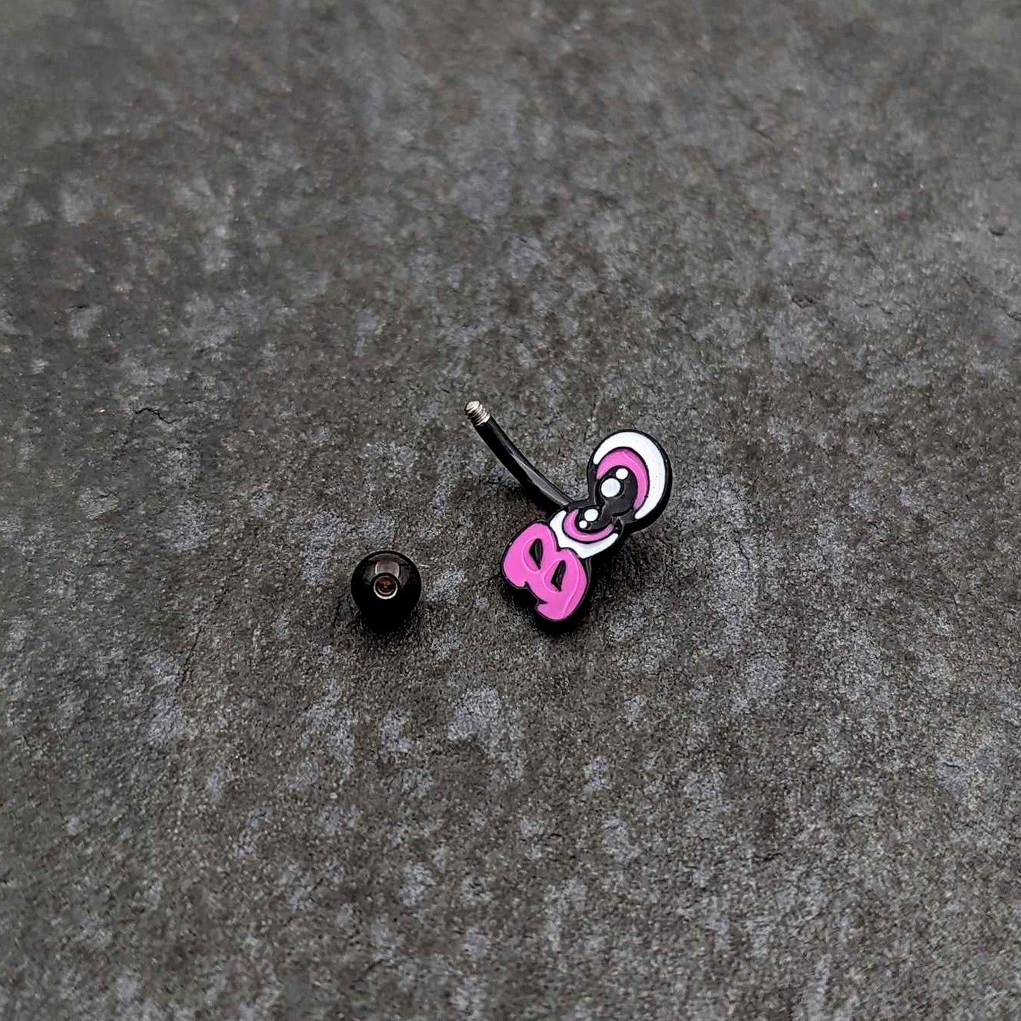 Black Boo Eyes Beauty Pink White Halloween Belly Ring