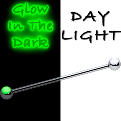 14G Black Tie Ghosts Glow in Dark Industrial Barbell 38mm Set of 3