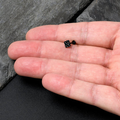 16G 5/16 Black Lacy Rhombus Blue Labret Monroe Tragus