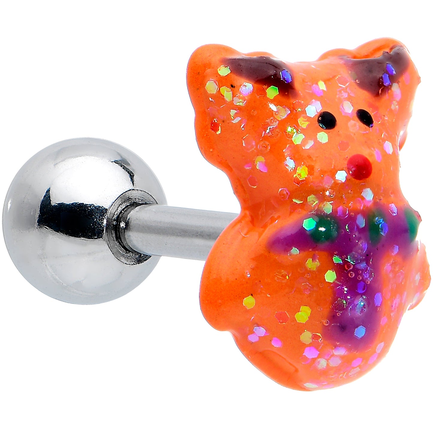 16G 1/4 Glitter Santa Tree Reindeer Cartilage Earring Set of 3