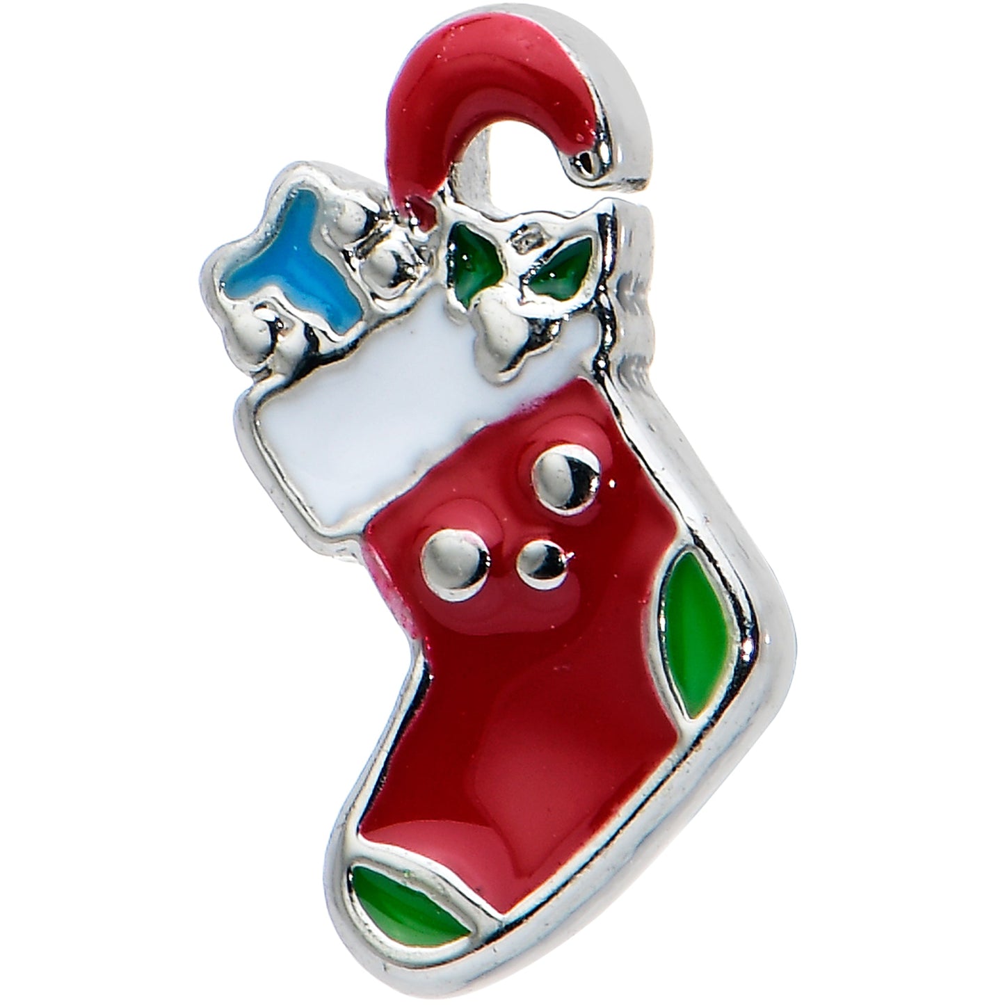 16G 5/16 Happy Christmas Stocking Red Green Labret Monroe Tragus